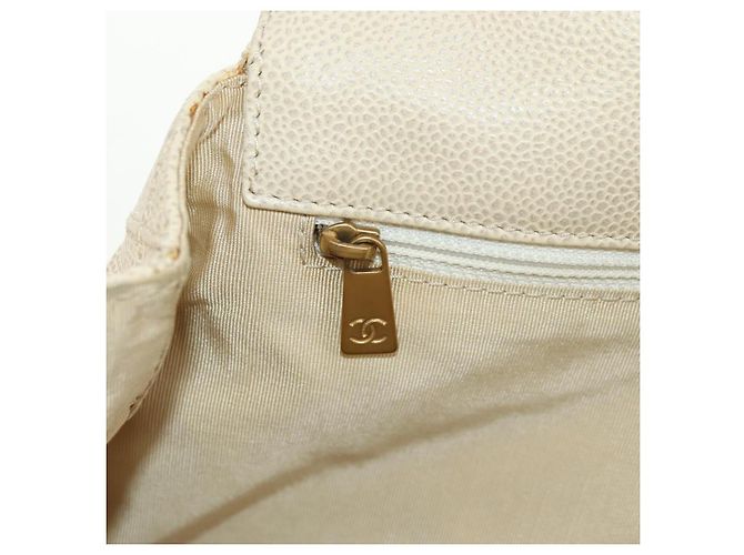 CHANEL Bicolore Backpack Caviar Skin Beige Gold CC Auth 182907V - view 20