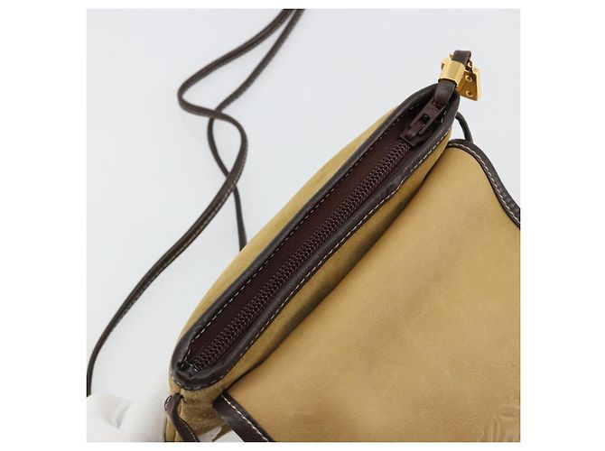 Borsa a tracolla LOEWE in scamosciato beige oro Auth ka4613A D'oro - vista 10