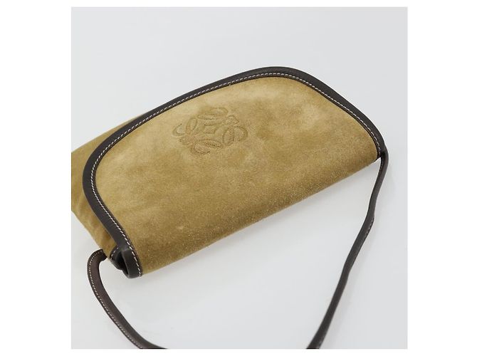 Borsa a tracolla LOEWE in scamosciato beige oro Auth ka4613A D'oro - vista 6