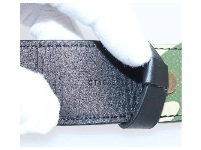 LOUIS VUITTON Monogram Camouflage Gürtel 39.4" Green LV Auth 182701SM Grün - Ansicht 11