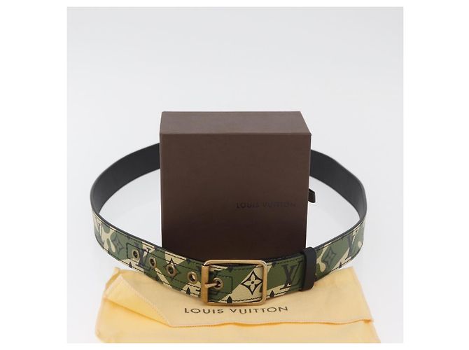 LOUIS VUITTON Monogram Camouflage Gürtel 39.4" Green LV Auth 182701SM Grün - Ansicht 12