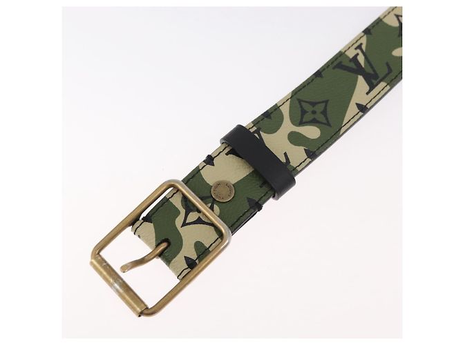 LOUIS VUITTON Monogram Camouflage Gürtel 39.4" Green LV Auth 182701SM Grün - Ansicht 13