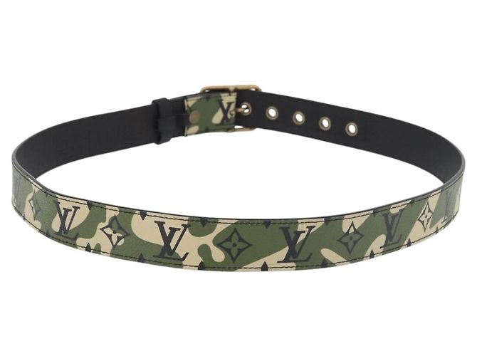 LOUIS VUITTON Monogram Camouflage Gürtel 39.4" Green LV Auth 182701SM Grün - Ansicht 2