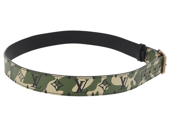 LOUIS VUITTON Monogram Camouflage Gürtel 39.4" Green LV Auth 182701SM Grün - Ansicht 4