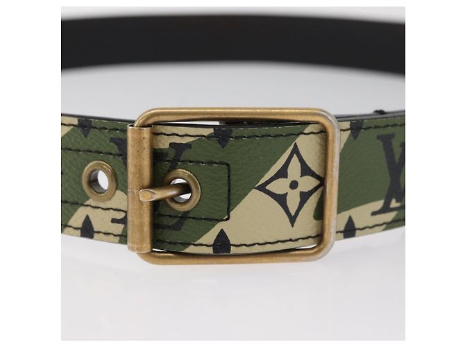 LOUIS VUITTON Monogram Camouflage Gürtel 39.4" Green LV Auth 182701SM Grün - Ansicht 5