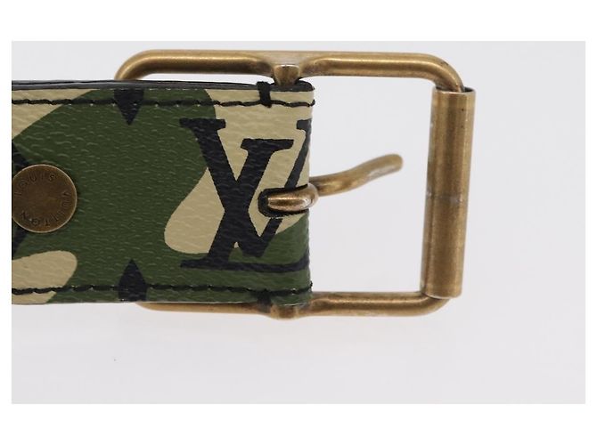 LOUIS VUITTON Monogram Camouflage Gürtel 39.4" Green LV Auth 182701SM Grün - Ansicht 6