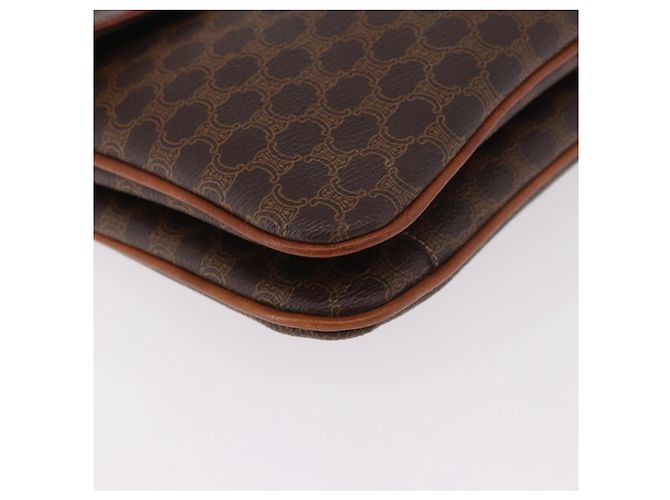 16 Céline Borsa a Spalla CELINE Macadam Canvas PVC Pelle Marrone Oro Auth gh2108 D'oro - vista 10