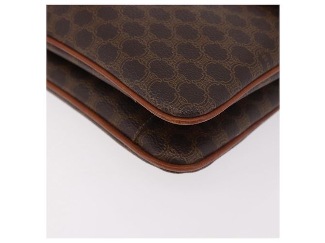 16 Céline Borsa a Spalla CELINE Macadam Canvas PVC Pelle Marrone Oro Auth gh2108 D'oro - vista 11