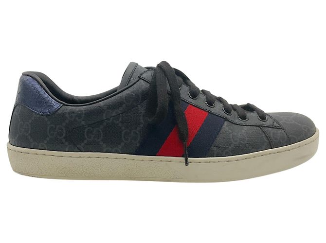 Sneakers Mono Ace GG Supreme nere da uomo Gucci - vista 2