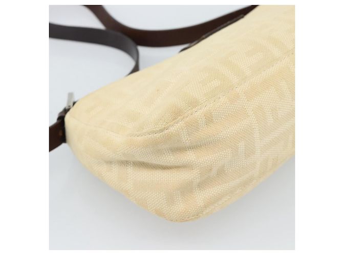 FENDI Zucca Canvas Mamma Baguette Shoulder Bag Beige Argento Autentica 184155 - vista 13