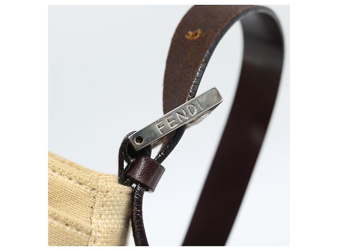 FENDI Zucca Canvas Mamma Baguette Shoulder Bag Beige Argento Autentica 184155 - vista 14