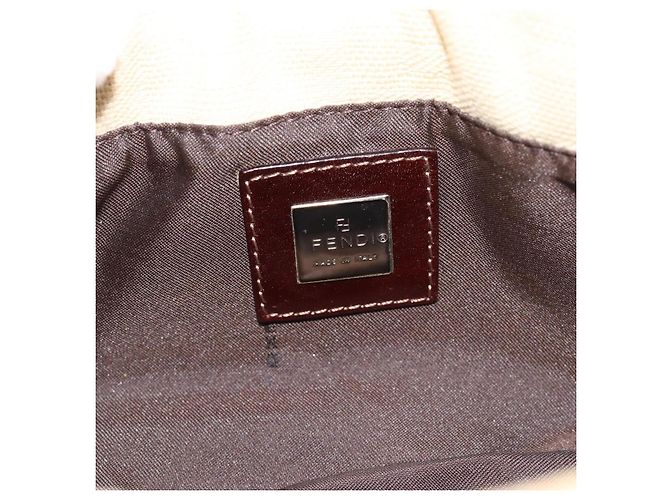 FENDI Zucca Canvas Mamma Baguette Shoulder Bag Beige Argento Autentica 184155 - vista 15