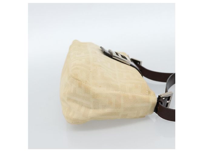 FENDI Zucca Canvas Mamma Baguette Shoulder Bag Beige Argento Autentica 184155 - vista 5
