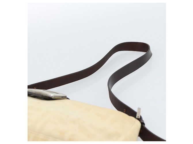 FENDI Zucca Canvas Mamma Baguette Shoulder Bag Beige Argento Autentica 184155 - vista 8