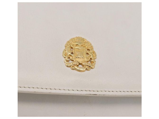 16 Céline CELINE Schultertasche Leder Weiß Gold Authentisch 183997 Golden - Ansicht 16