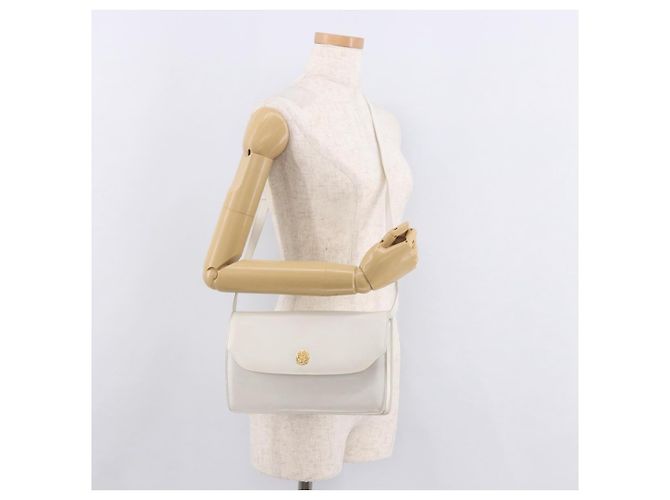 16 Céline CELINE Schultertasche Leder Weiß Gold Authentisch 183997 Golden - Ansicht 23