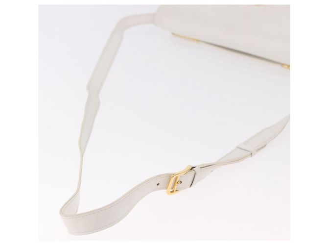 16 Céline CELINE Schultertasche Leder Weiß Gold Authentisch 183997 Golden - Ansicht 7