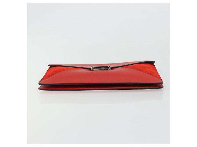 Céline Clutch CELINE in pelle rossa argento bs35432A Rosso - vista 7
