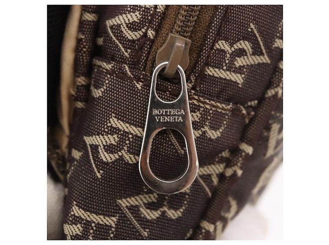 Marsupio BOTTEGA VENETA in tela marrone argento Auth bs35444 - vista 14