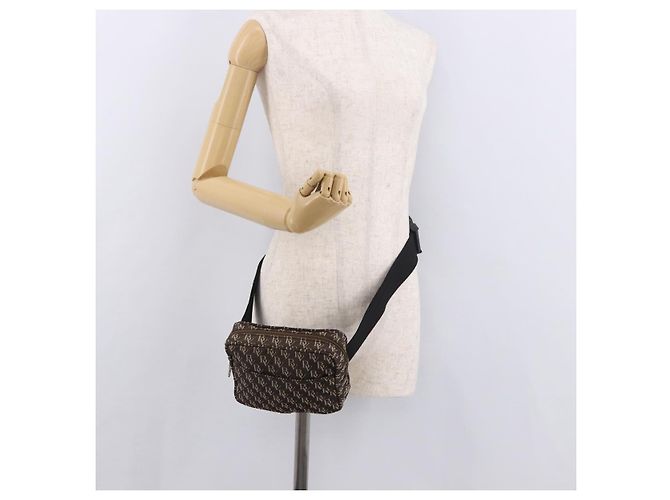 Marsupio BOTTEGA VENETA in tela marrone argento Auth bs35444 - vista 22