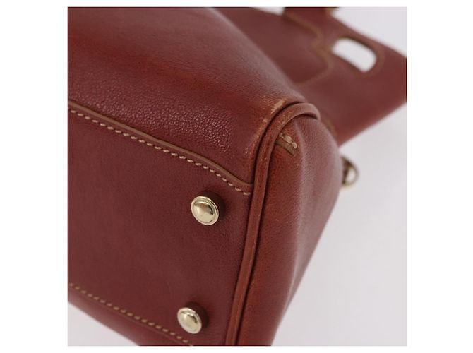 Borsa a mano CARTIER in pelle marrone oro Auth 183074A D'oro - vista 11