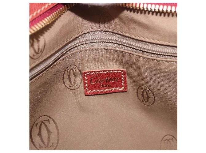 Borsa a mano CARTIER in pelle marrone oro Auth 183074A D'oro - vista 16