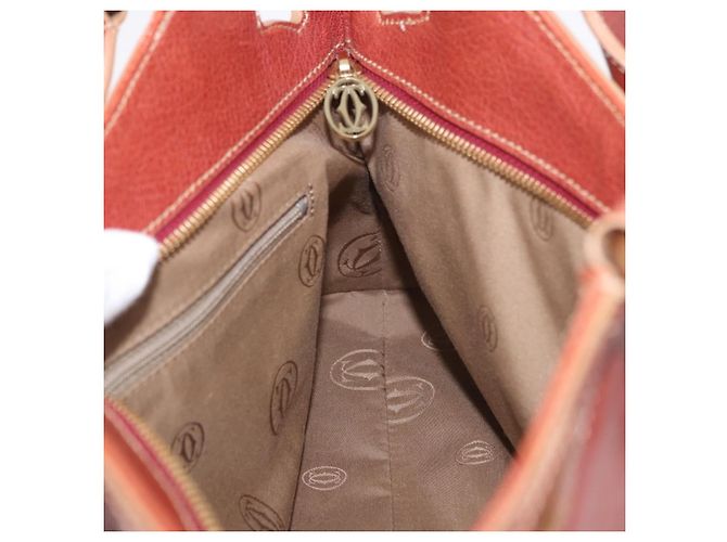 Borsa a mano CARTIER in pelle marrone oro Auth 183074A D'oro - vista 18