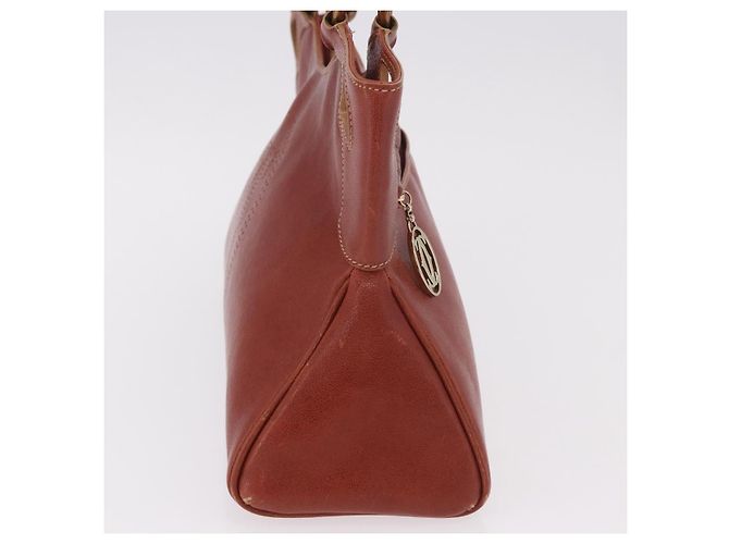 Borsa a mano CARTIER in pelle marrone oro Auth 183074A D'oro - vista 4