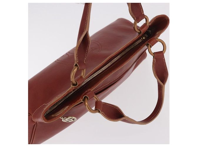 Borsa a mano CARTIER in pelle marrone oro Auth 183074A D'oro - vista 6