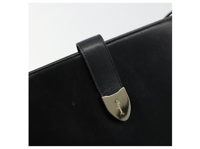Borsa a tracolla Salvatore Ferragamo in pelle nera e oro Auth ka4575 Nero D'oro - vista 14