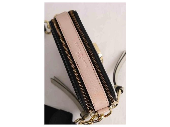 Marc Jacobs Borsa a tracolla Snapshot in pelle beige - vista 4