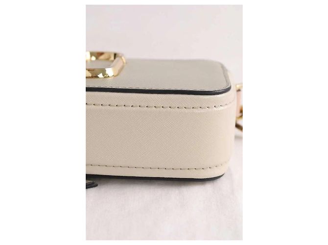 Marc Jacobs Borsa a tracolla Snapshot in pelle beige - vista 5