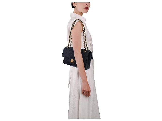 Borsa CHANEL Timeless/Classique in Pelle Blu Navy - 103529 - vista 12