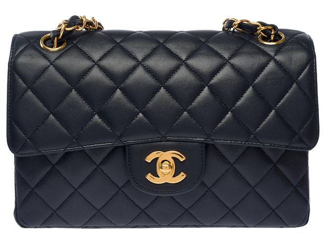 Borsa CHANEL Timeless/Classique in Pelle Blu Navy - 103529 - vista 3