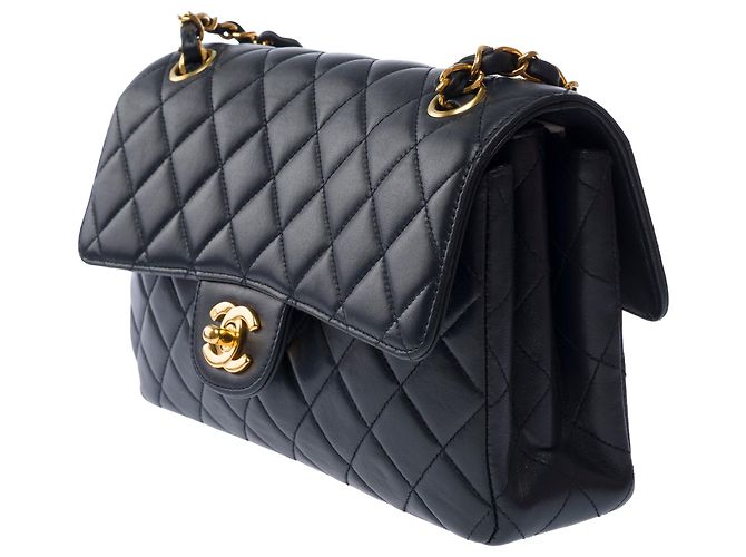 Borsa CHANEL Timeless/Classique in Pelle Blu Navy - 103529 - vista 4