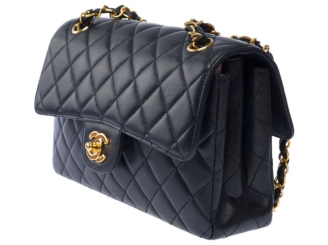 Borsa CHANEL Timeless/Classique in Pelle Blu Navy - 103529 - vista 5