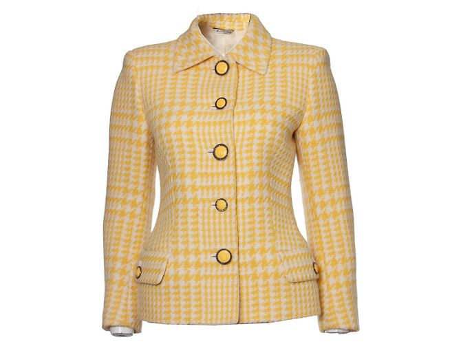 Gianni Versace Couture, Conjunto de 2 piezas de bouclé Blanco Amarillo - vista 3