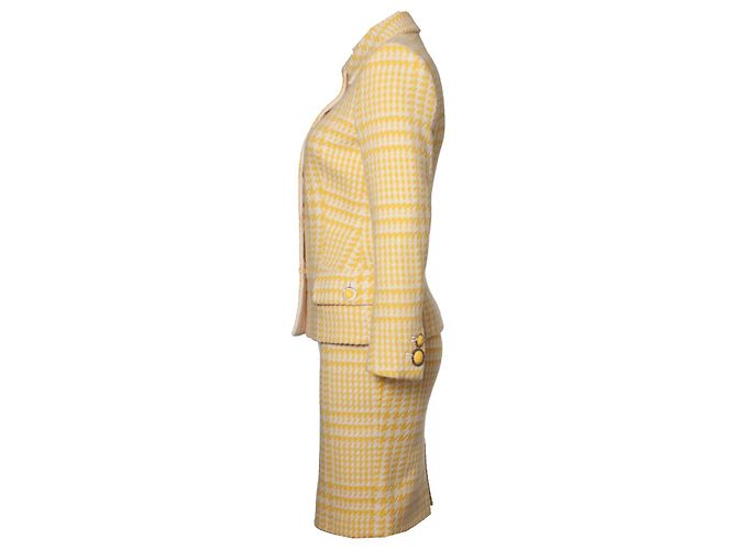 Gianni Versace Couture, Conjunto de 2 piezas de bouclé Blanco Amarillo - vista 5