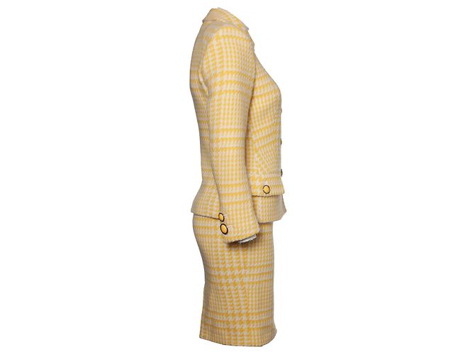 Gianni Versace Couture, Conjunto de 2 piezas de bouclé Blanco Amarillo - vista 6