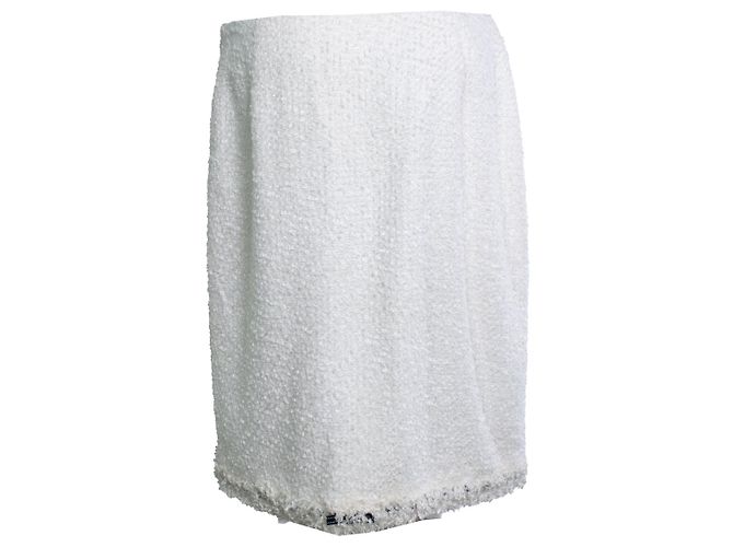 Escada, falda midi de tweed blanco - vista 3