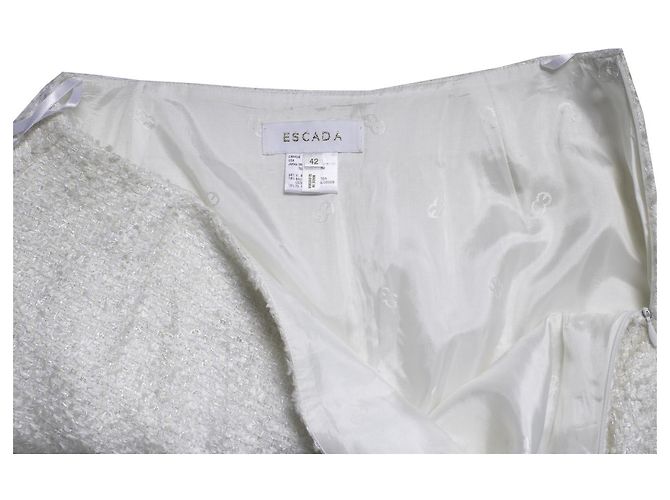 Escada, falda midi de tweed blanco - vista 7
