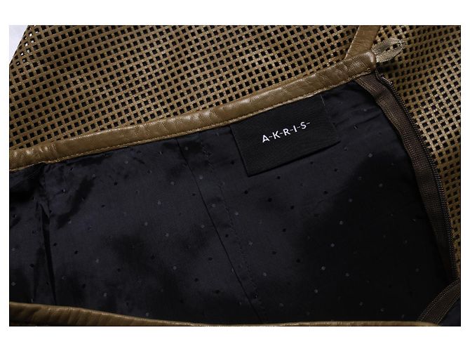 Akris, falda de cuero con corte láser marrón Castaño - vista 5