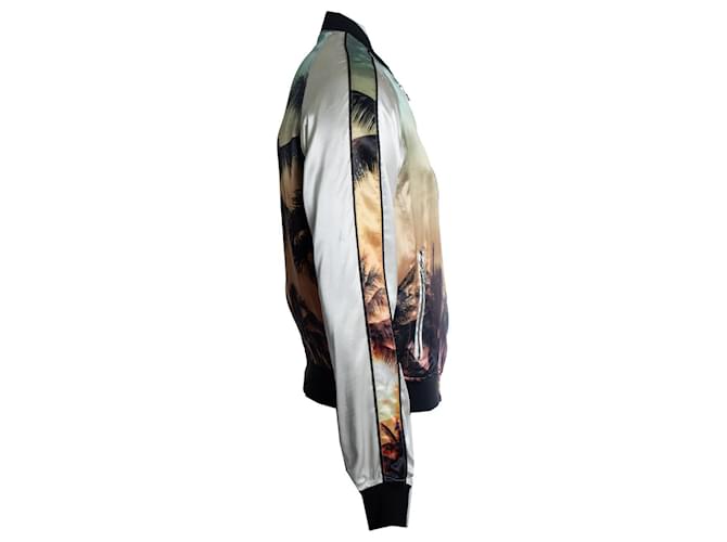Balmain, bomber de seda con estampado de palmeras Multicolor - vista 3