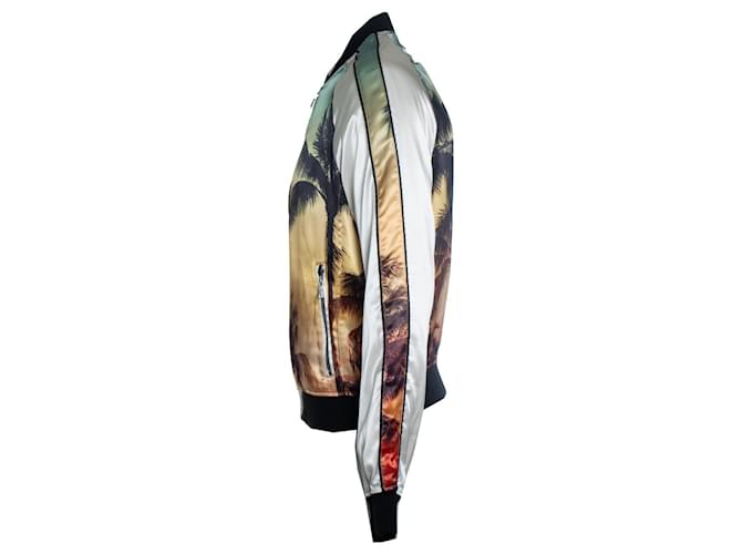 Balmain, bomber de seda con estampado de palmeras Multicolor - vista 4