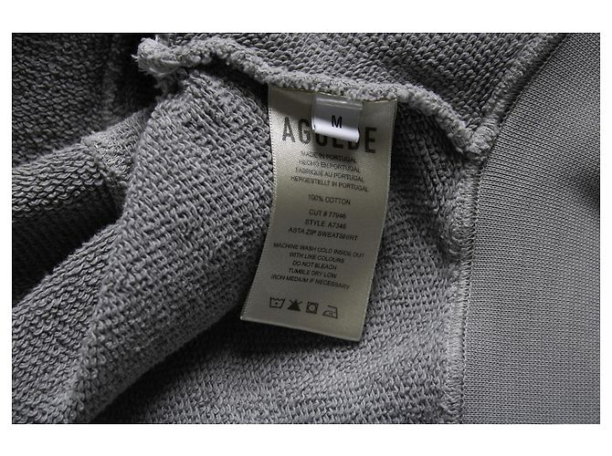 Agolde, grauer kurzer Cardigan mit Reißverschluss - Ansicht 7