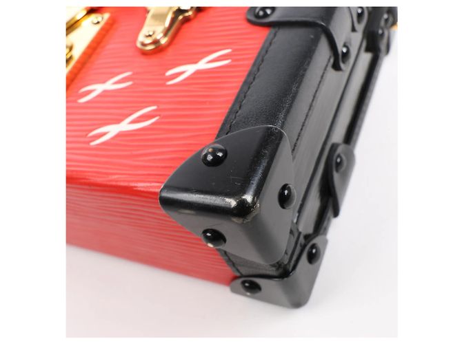 Petite Malle Borsa a Spalla Louis Vuitton Petite Mull in Pelle Epi Rosso x Nero M54651 Beige - vista 11