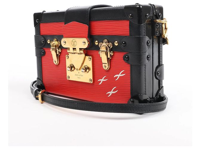 Petite Malle Borsa a Spalla Louis Vuitton Petite Mull in Pelle Epi Rosso x Nero M54651 Beige - vista 2