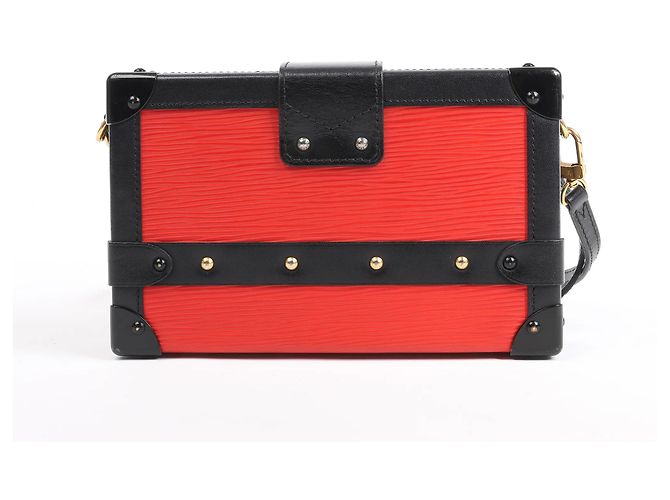 Petite Malle Borsa a Spalla Louis Vuitton Petite Mull in Pelle Epi Rosso x Nero M54651 Beige - vista 4