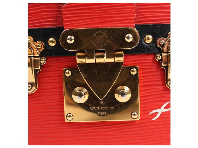 Petite Malle Borsa a Spalla Louis Vuitton Petite Mull in Pelle Epi Rosso x Nero M54651 Beige - vista 7