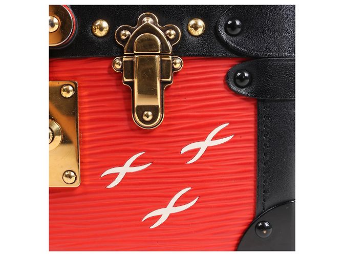 Petite Malle Borsa a Spalla Louis Vuitton Petite Mull in Pelle Epi Rosso x Nero M54651 Beige - vista 8